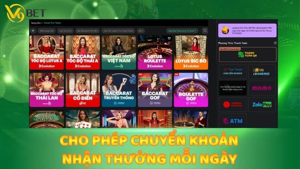 Cho phép chuyển khoản nhận thưởng mỗi ngày